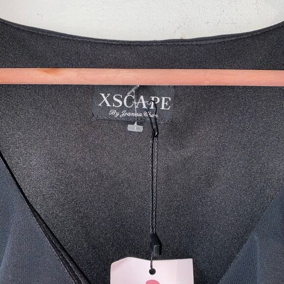 Xscape Black Ruffled Sleeveless Tiered Maxi Dress 8 Dark Fairy Whimsigoth Hoco - Picture 4 of 9